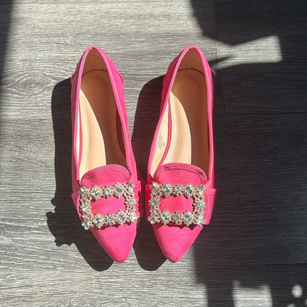 Vanderpump Inspired Pink Embellished Flat